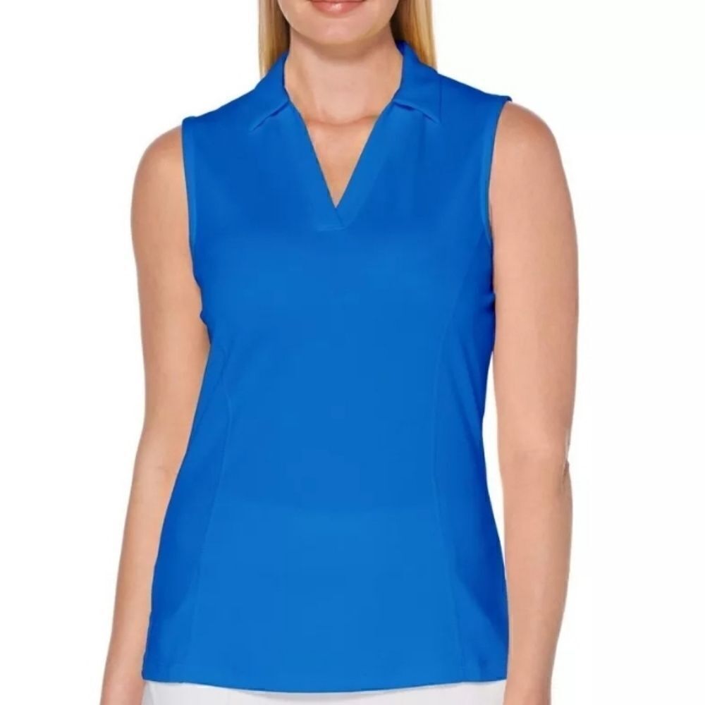 PGA TOUR Womens Solid Sleeveless Golf Shirt
